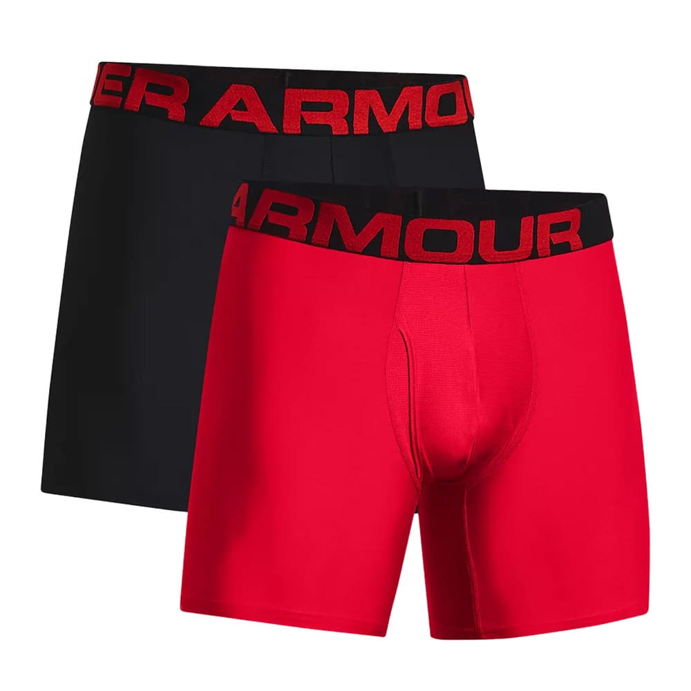 Boxerky UNDER ARMOUR Tech 6in 2Pack Red - Spodná bielizeň - 3