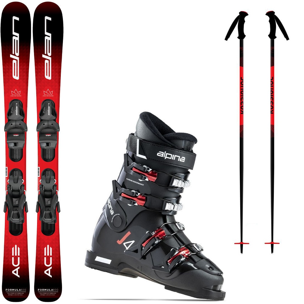 Lyžiarsky set ELAN Formula Red Quick Shift EL 7.5 GW + lyžiarky + palice - Detské lyže - 1