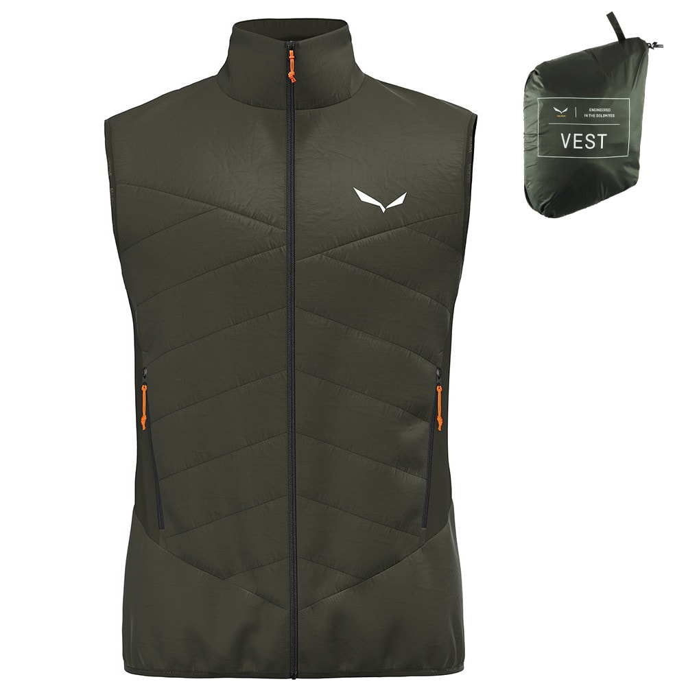 Vesta SALEWA Ortles Hybrid Tirolwool Dark Olive - Bundy na bežky a skialp - 1