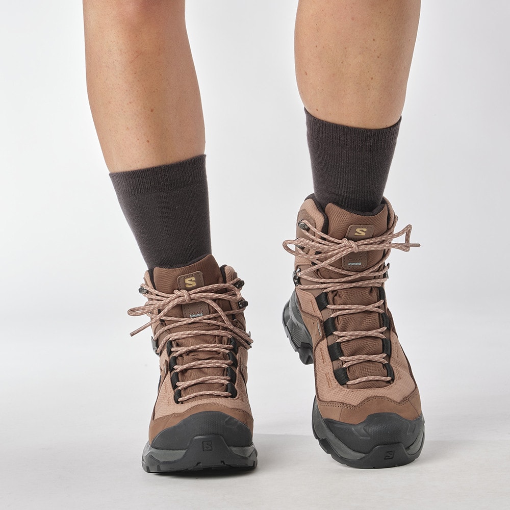 Turistická obuv SALOMON Quest Element GTX W Mocha Mousse/Marine Blue - Turistická obuv - 6