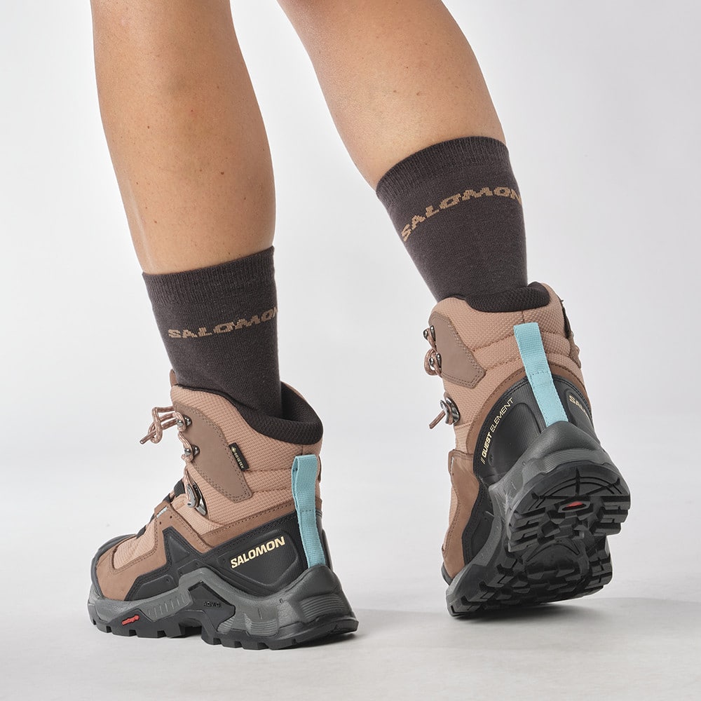 Turistická obuv SALOMON Quest Element GTX W Mocha Mousse/Marine Blue - Turistická obuv - 7