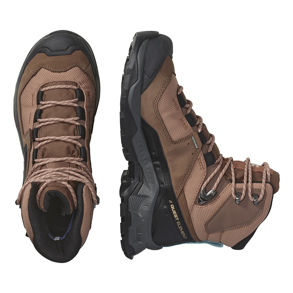 Turistická obuv SALOMON Quest Element GTX W Mocha Mousse/Marine Blue - Turistická obuv - 4