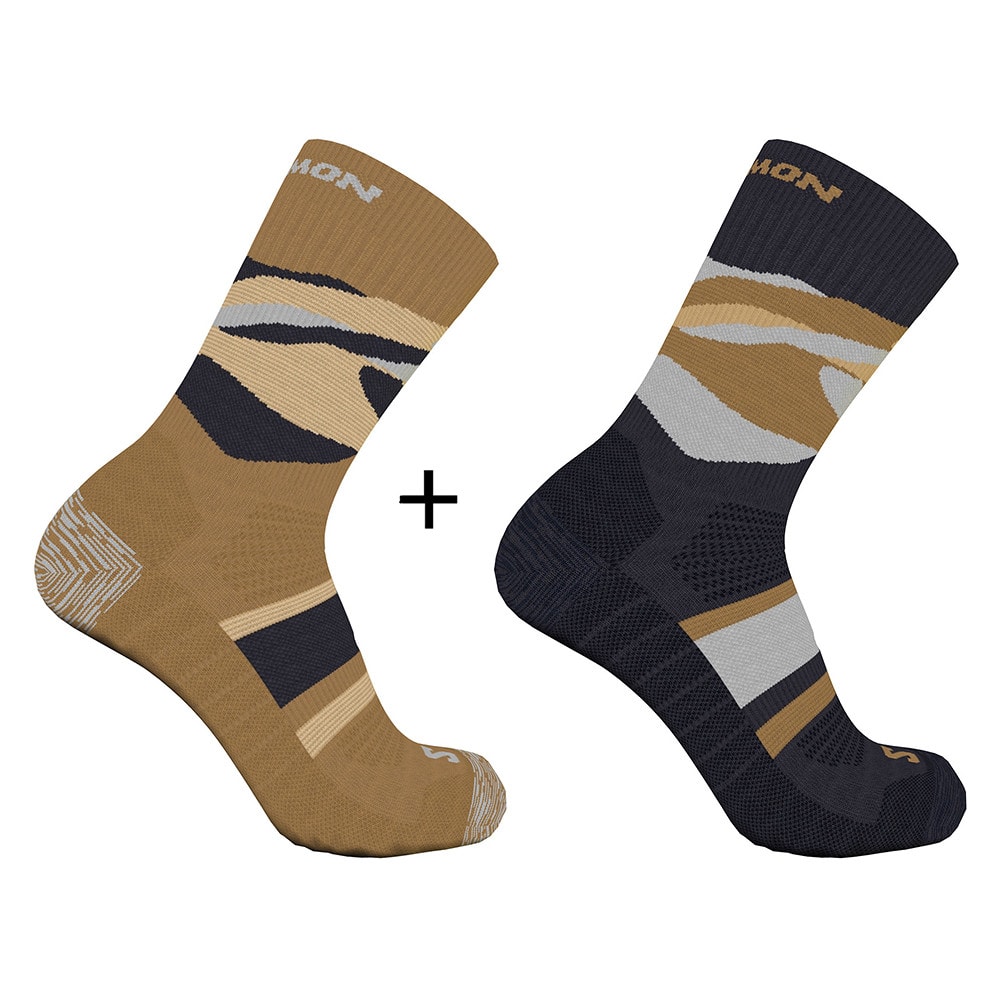 Ponožky SALOMON Out Alps Crew 2Pack Carbon/Bronze - 2 páry - Ponožky - stredné - 1