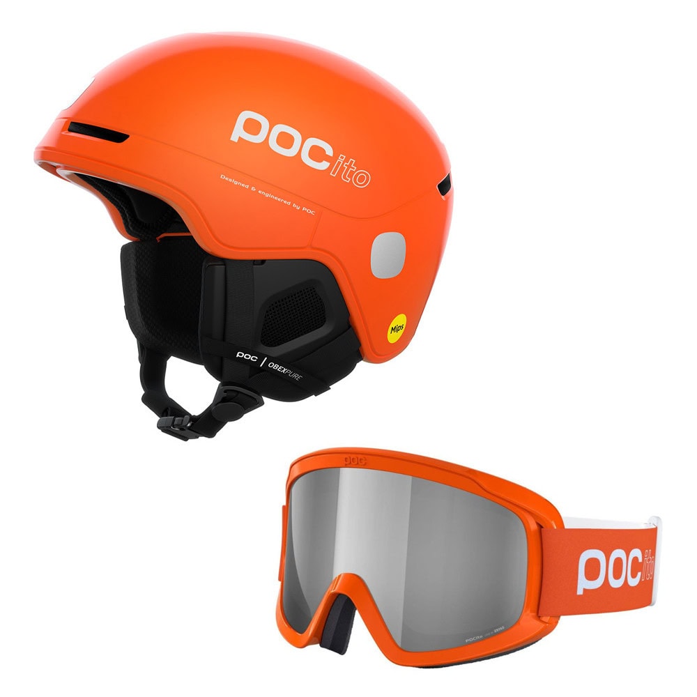 Lyžiarska prilba POC Pocito Obex Mips & lyžiarske okuliare POC Pocito Opsin Fluorescent Orange - Detské prilby - 1