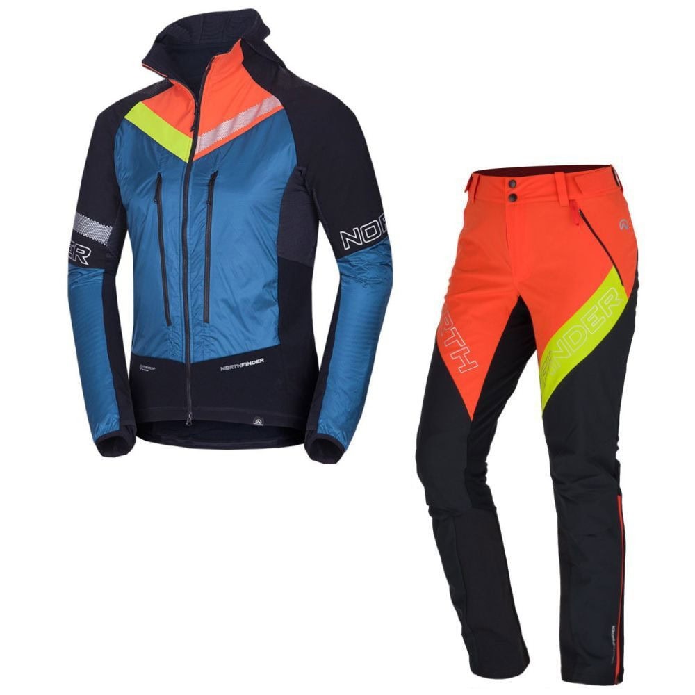 Skialpový komplet NORTHFINDER Solisko Polartec Alpha Direct Blue/Black + NORTHFINDER Rysy Orange - SETY - Skialpové oblečenie - 1