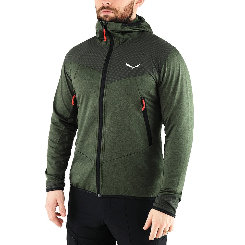 Mikina SALEWA Agner Hybrid Polarlite Durastretch M Dark Olive - Technické mikiny - 1