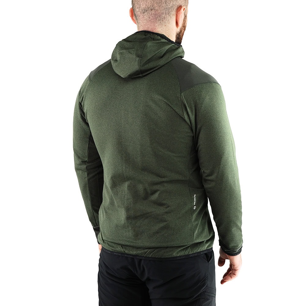 Mikina SALEWA Agner Hybrid Polarlite Durastretch M Dark Olive - Technické mikiny - 2
