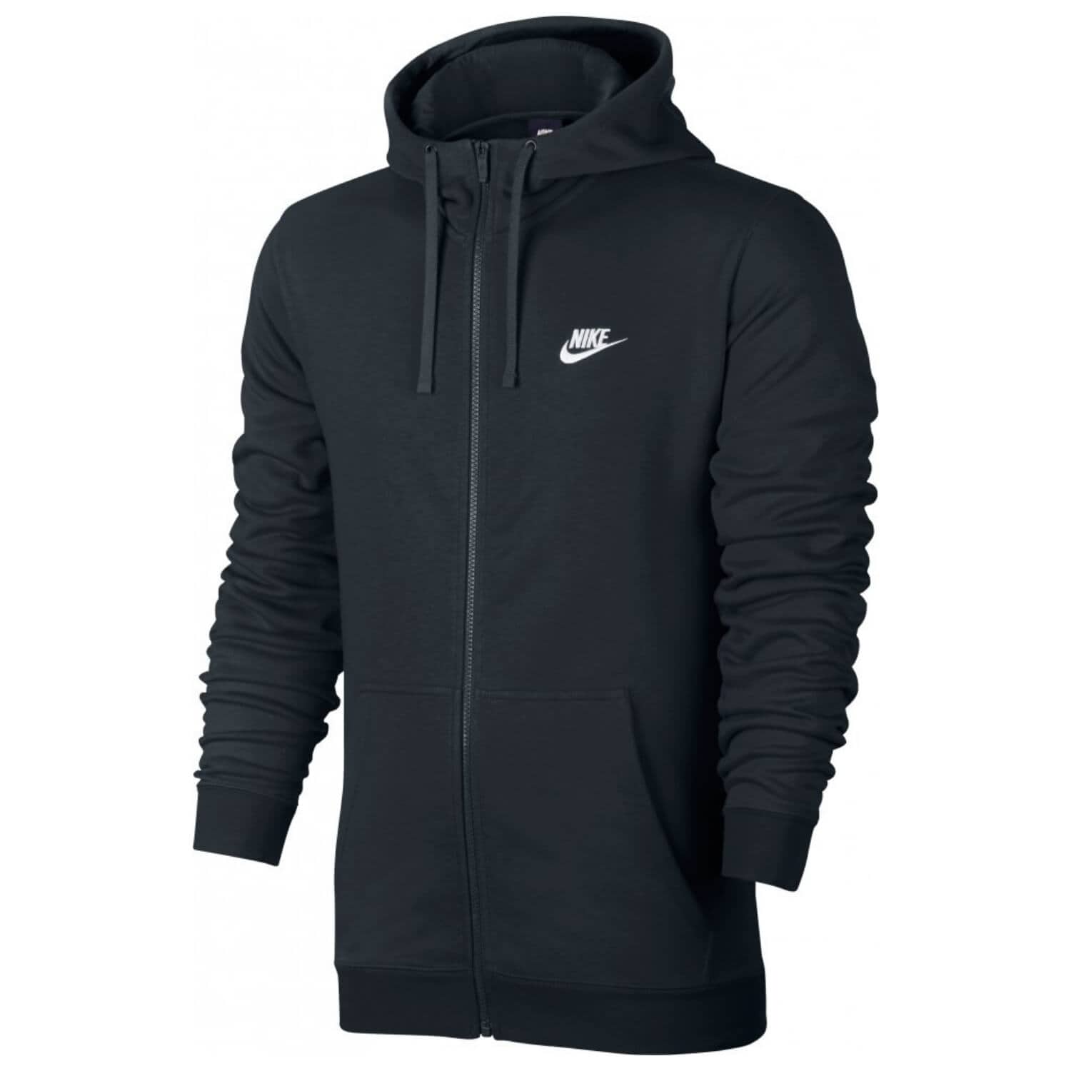 Mikina NIKE M NSW Club Hoodie FZ FT Black/White - Mikiny s kapucňou - 1