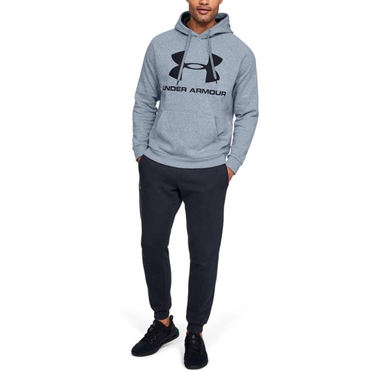 Mikina UNDER ARMOUR Rival Fleece Sportstyle Logo Grey - Mikiny s kapucňou - 4