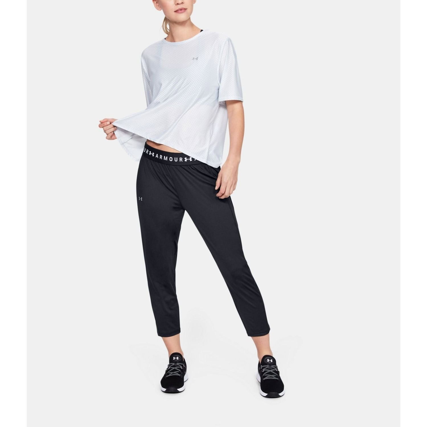 Dámske tepláky UNDER ARMOUR Armour Sport Crop Black/White - Tepláky - 3