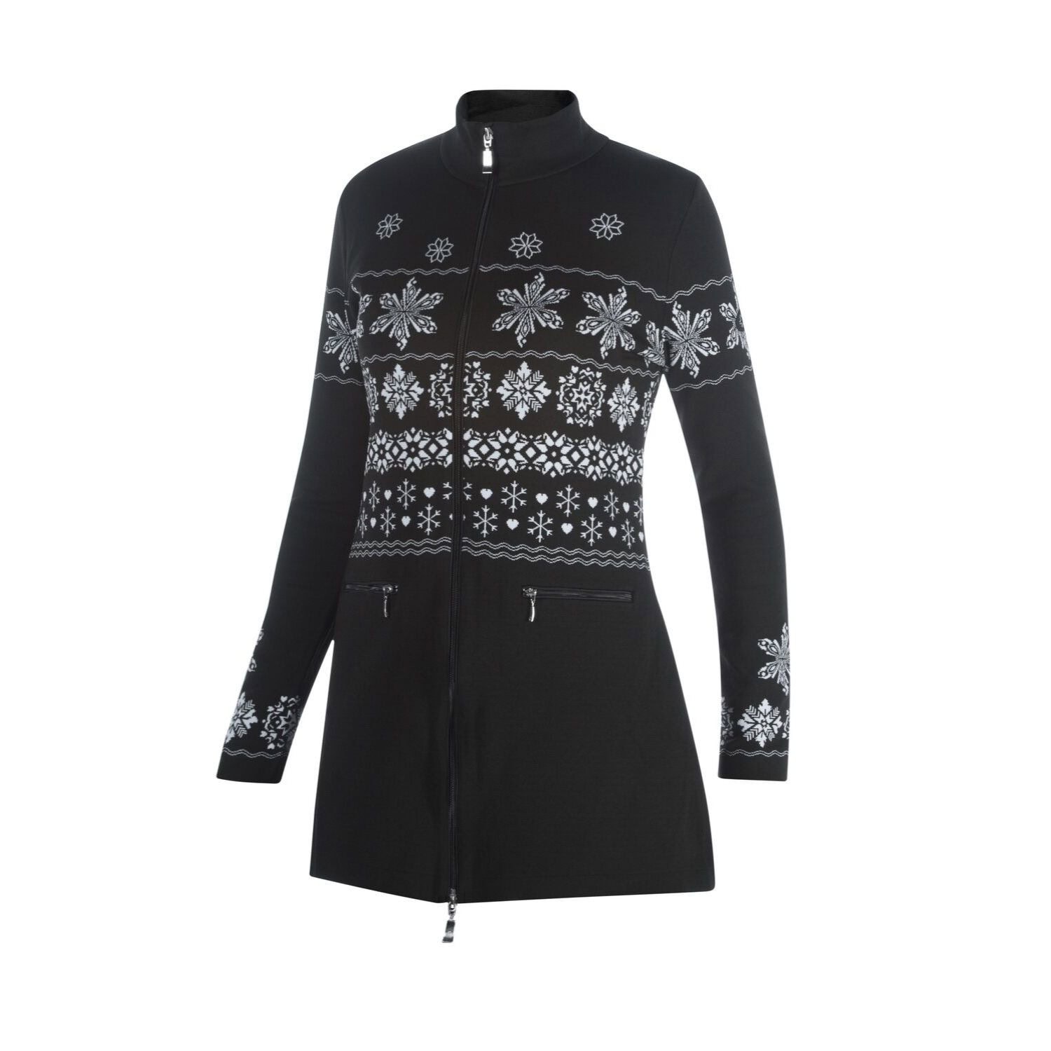 Predĺžená mikina NEWLAND Lady Tunic Full Zip Black - Mikiny bez kapucne - 4