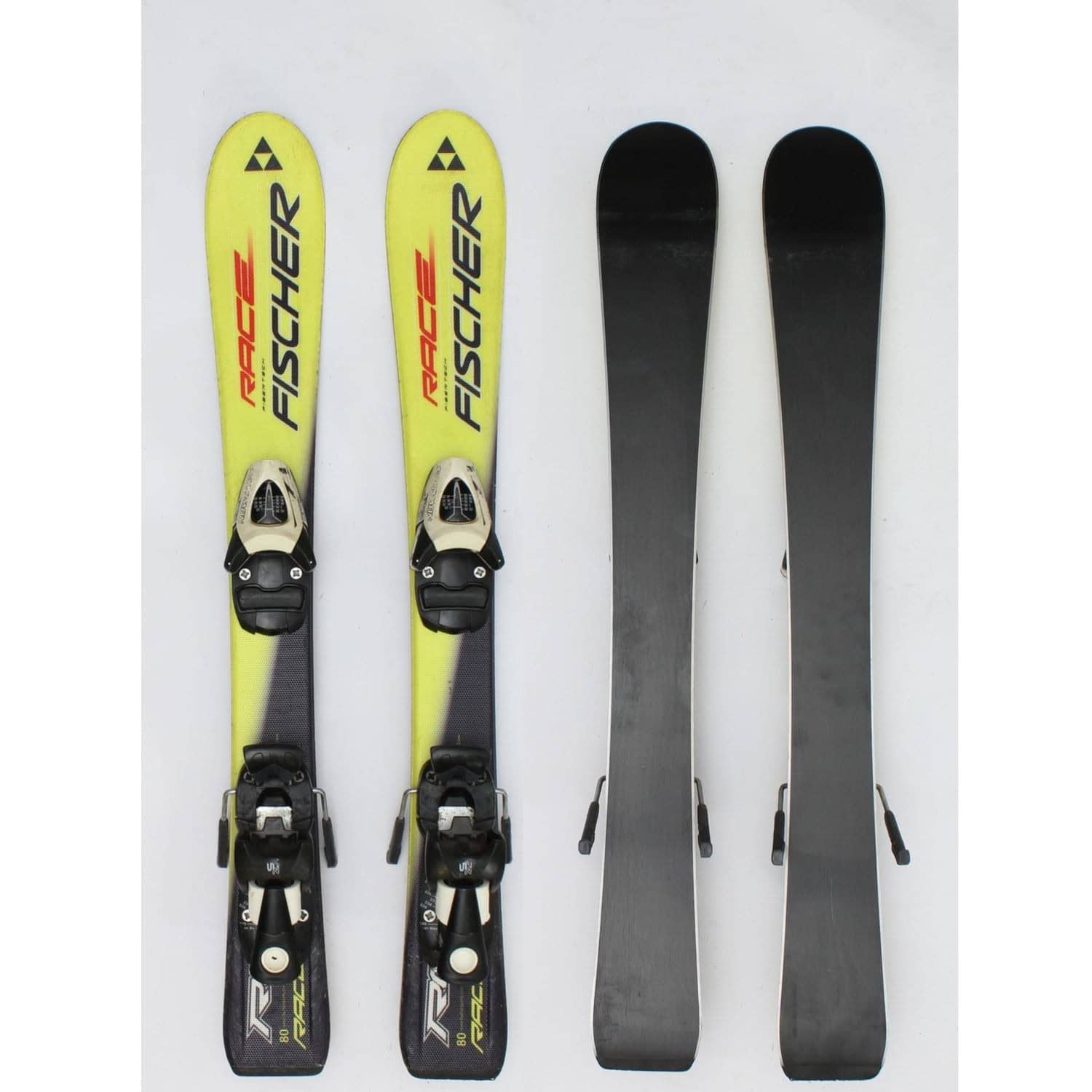 Jazdené bazárové lyže FISCHER Fibertech Black-Yellow - Detské lyže - 1