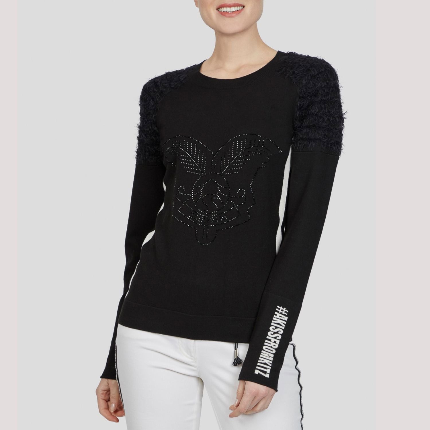 Pletená mikina SPORTALM Zinnia Black - Mikiny bez kapucne - 1