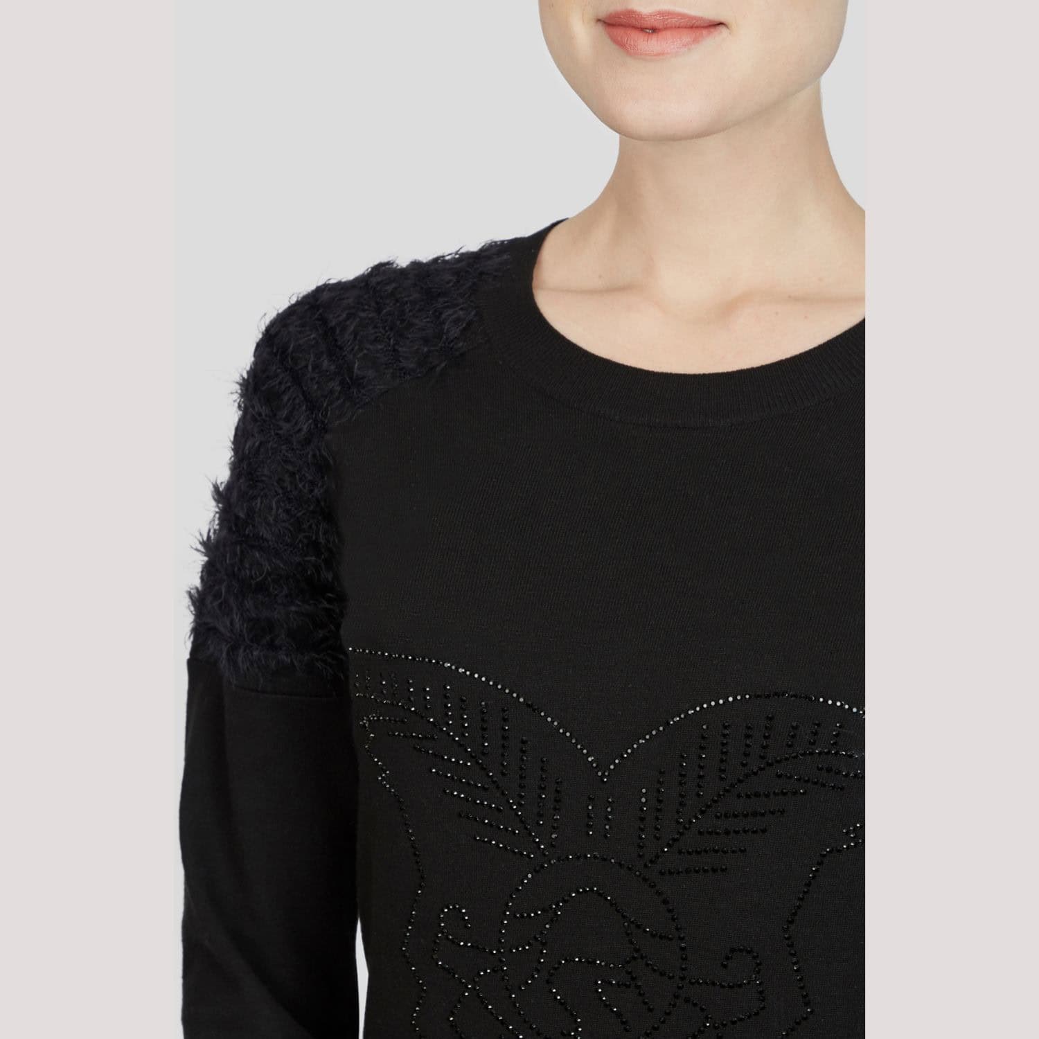 Pletená mikina SPORTALM Zinnia Black - Mikiny bez kapucne - 3