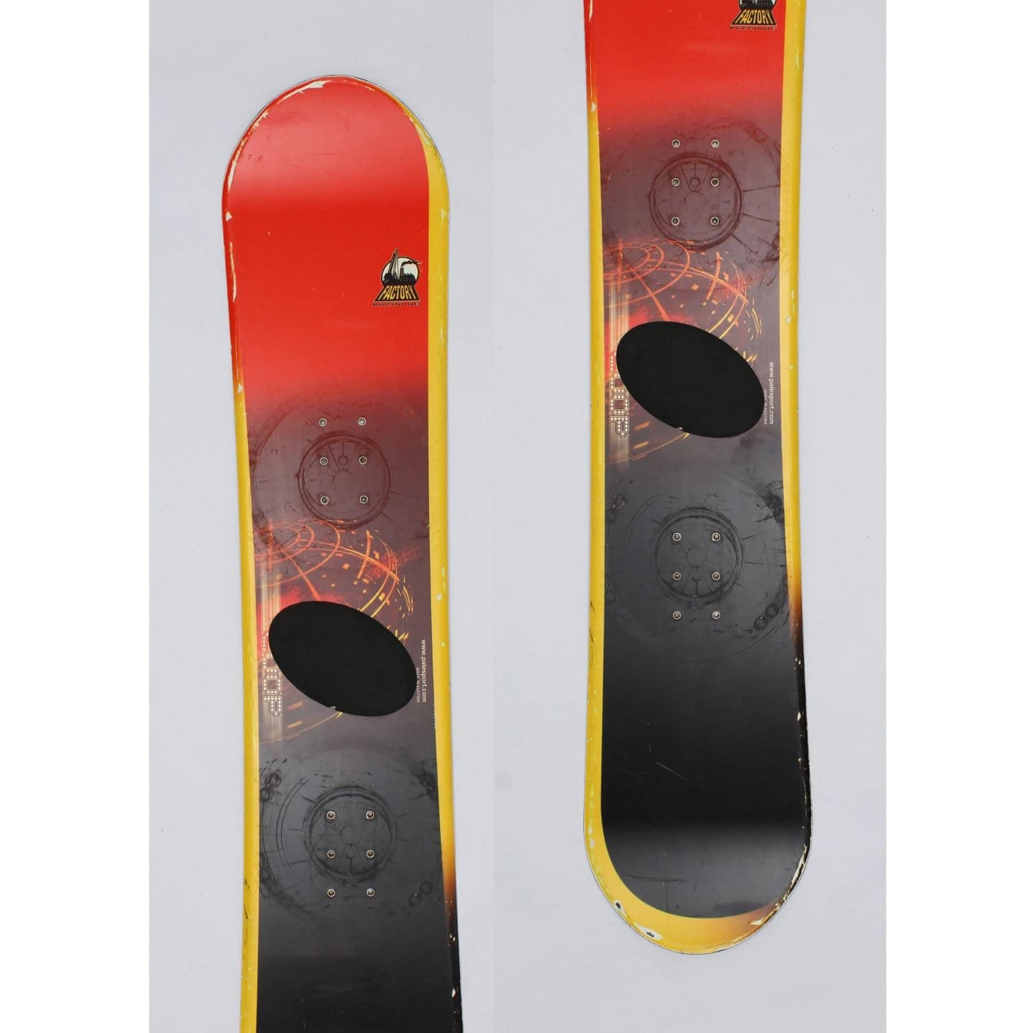 Jazdený bazárový snowboard FACTORY s viazaním - Detské snowboardy - 1