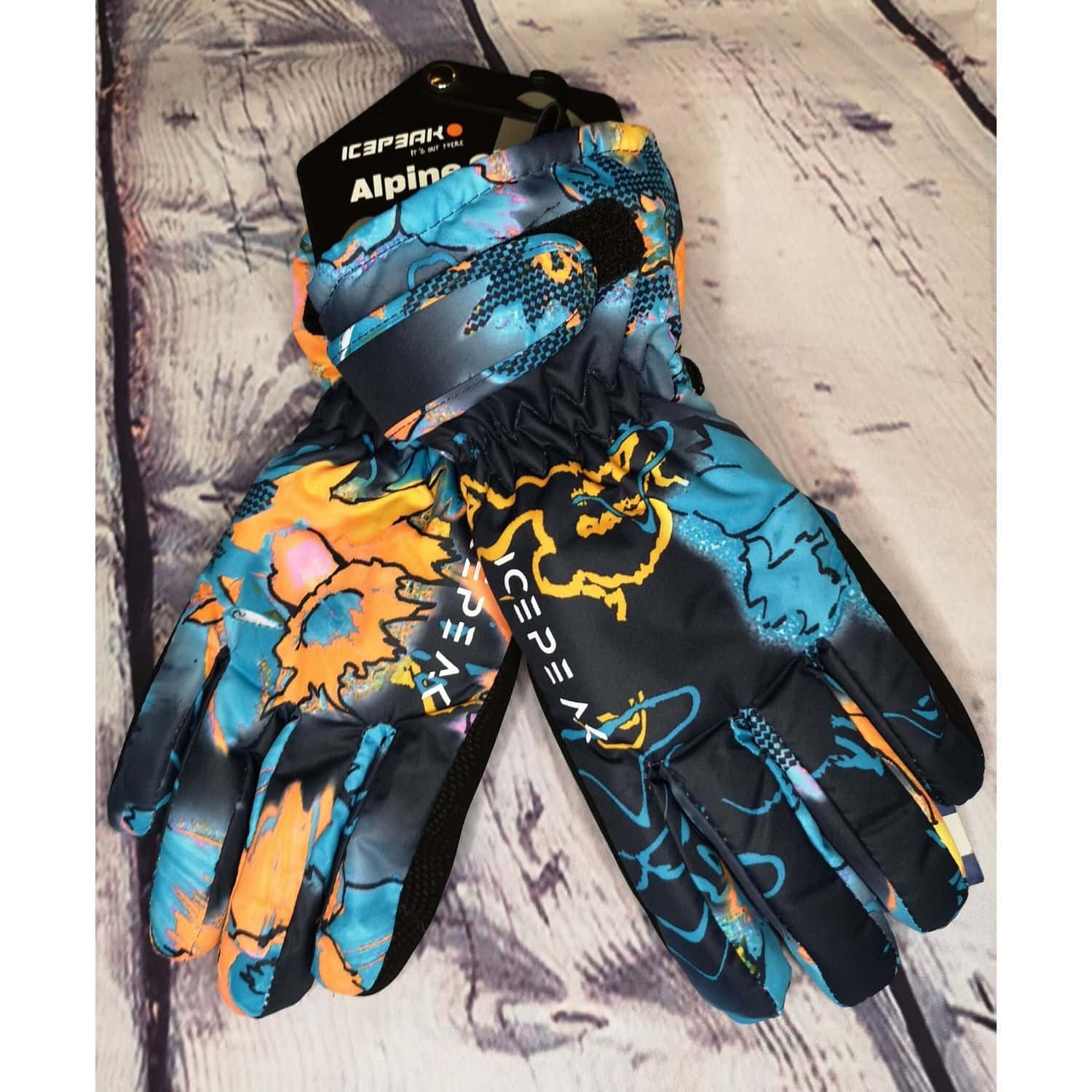 Rukavice ICEPEAK Dino JR Black/Blue - Detské rukavice - 1