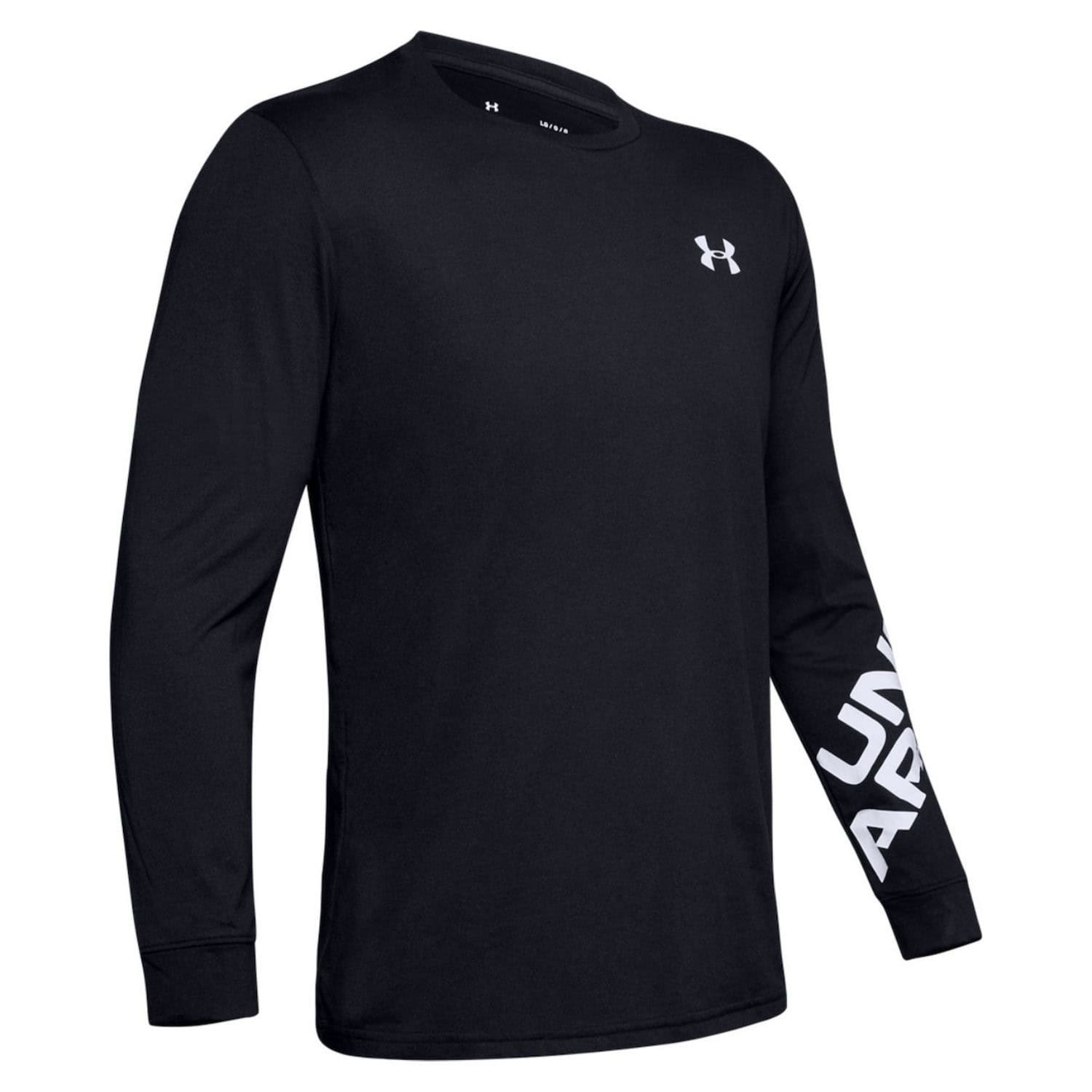 Tričko UNDER ARMOUR Wordmark Sleeve LS Black - OBLEČENIE - 3