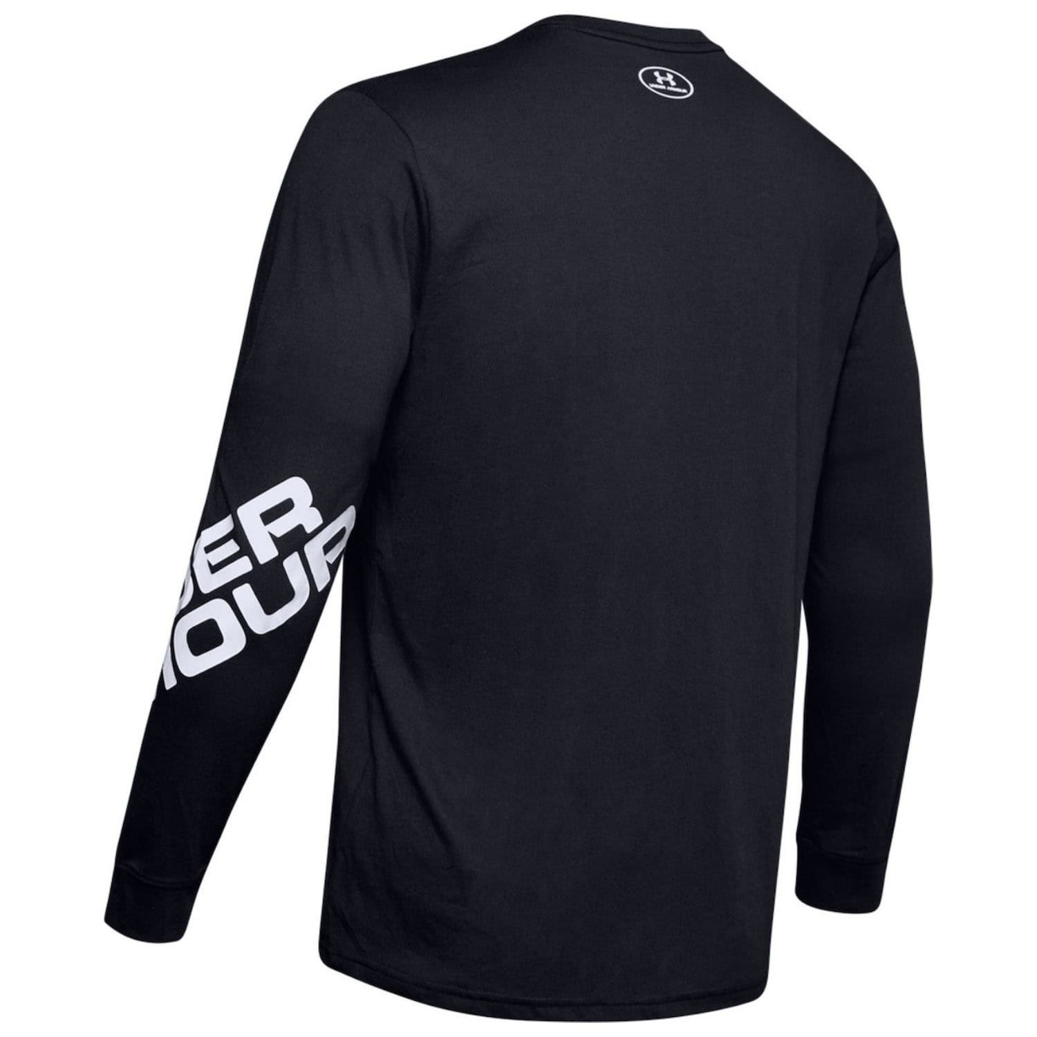 Tričko UNDER ARMOUR Wordmark Sleeve LS Black - OBLEČENIE - 4