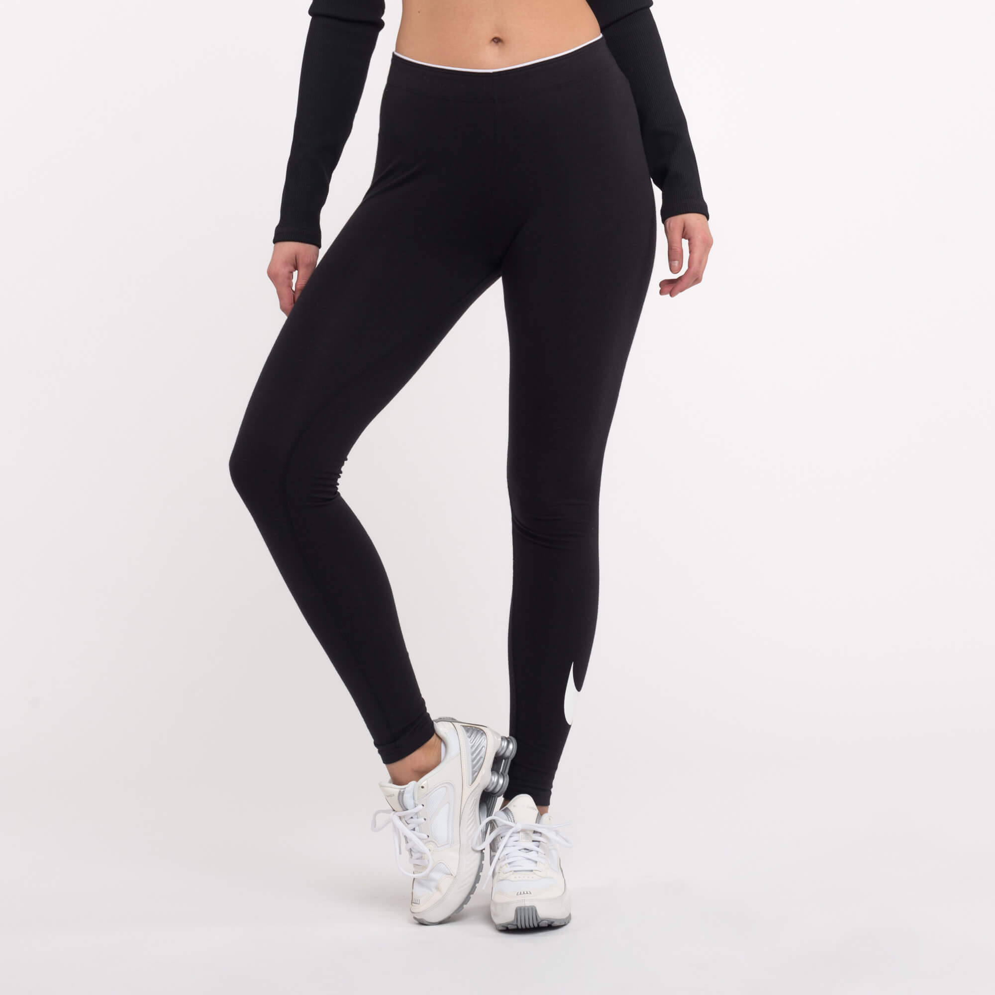 Legíny NIKE Lggng Club Logo 2 Black/White - Legíny - 1