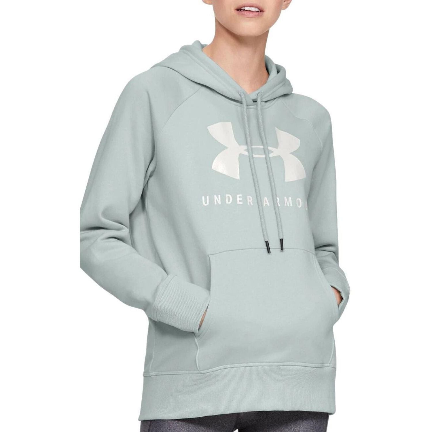Mikina UNDER ARMOUR Rival Fleece Sportstyle Graphic Green/White - Mikiny s kapucňou - 1