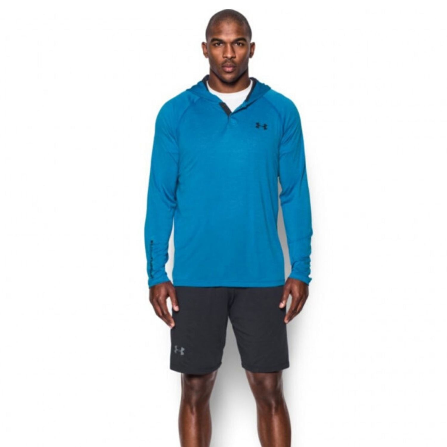Mikina UNDER ARMOUR UA Tech Popover Henley Blue - Mikiny s kapucňou - 1