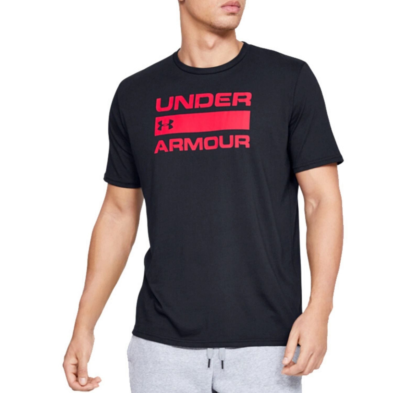 Tričko UNDER ARMOUR Team Issue Wordmark SS Black/Red - OBLEČENIE - 1