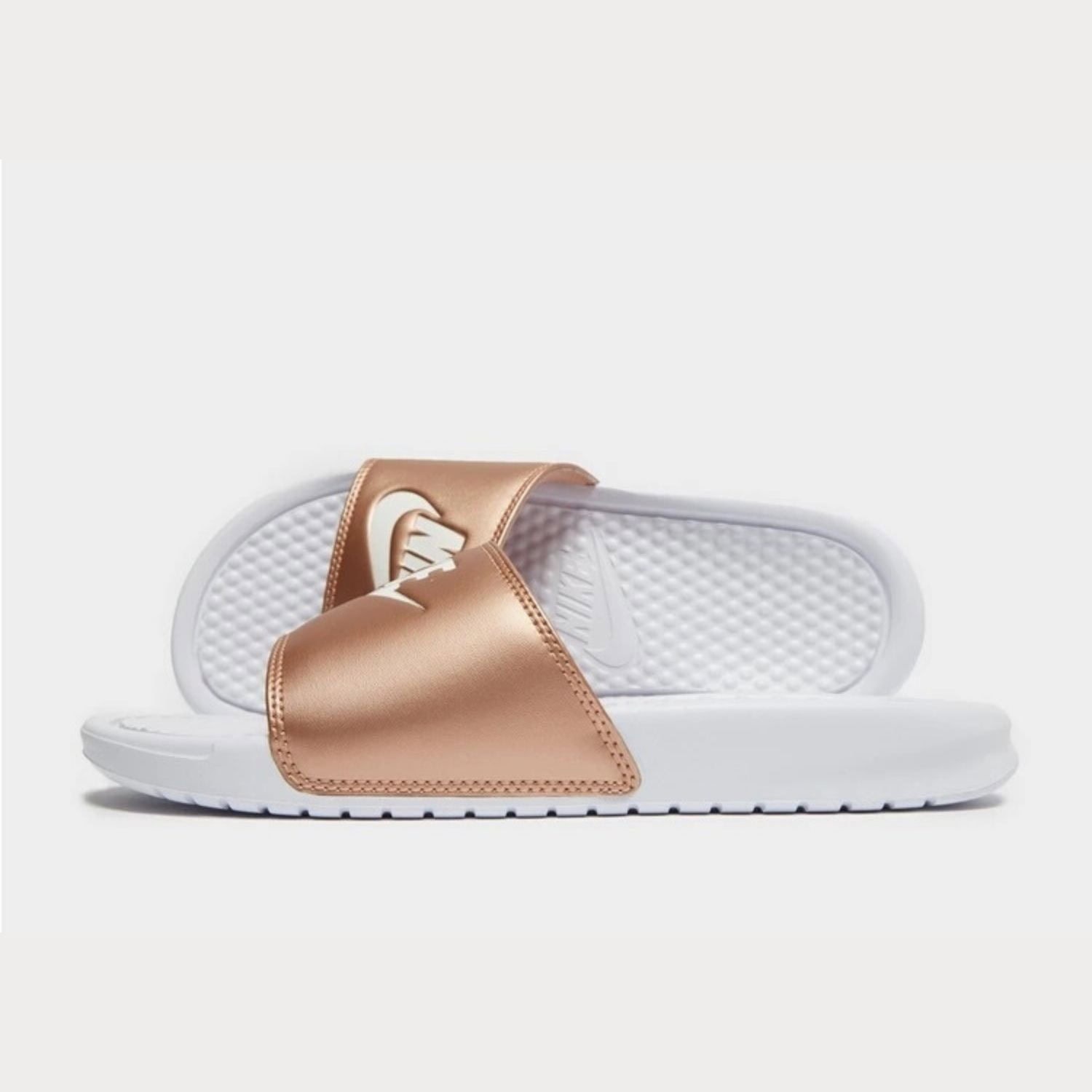 Šľapky NIKE Benassi JDI White/Bronze - Šľapky a sandále - 4