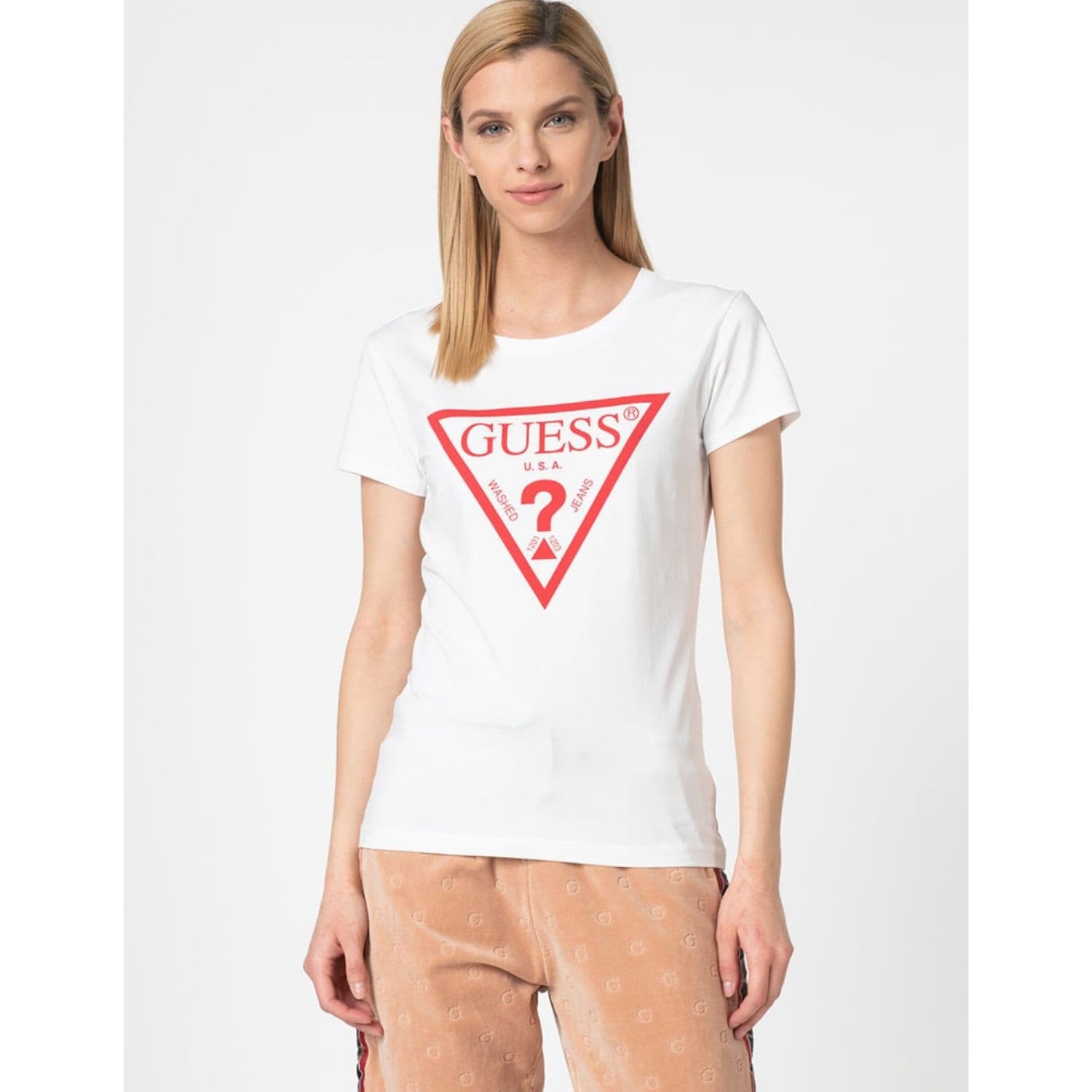 Dámske tričko GUESS White/Red - Dámske oblečenie - 1