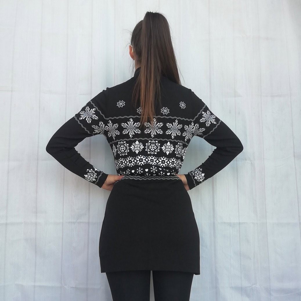 Predĺžená mikina NEWLAND Lady Tunic Full Zip Black - Mikiny bez kapucne - 3