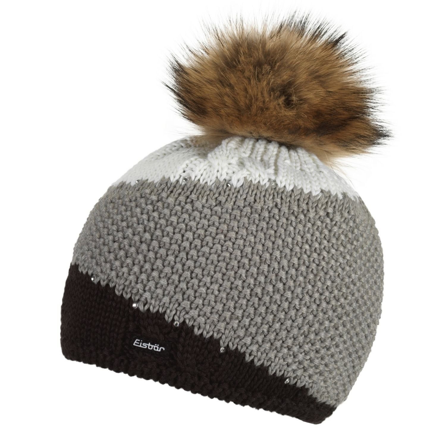 Zimná čiapka EISBÄR Eden Fur Crystal Grey s brmbolcom z pravej kožušiny - Čiapky - 2