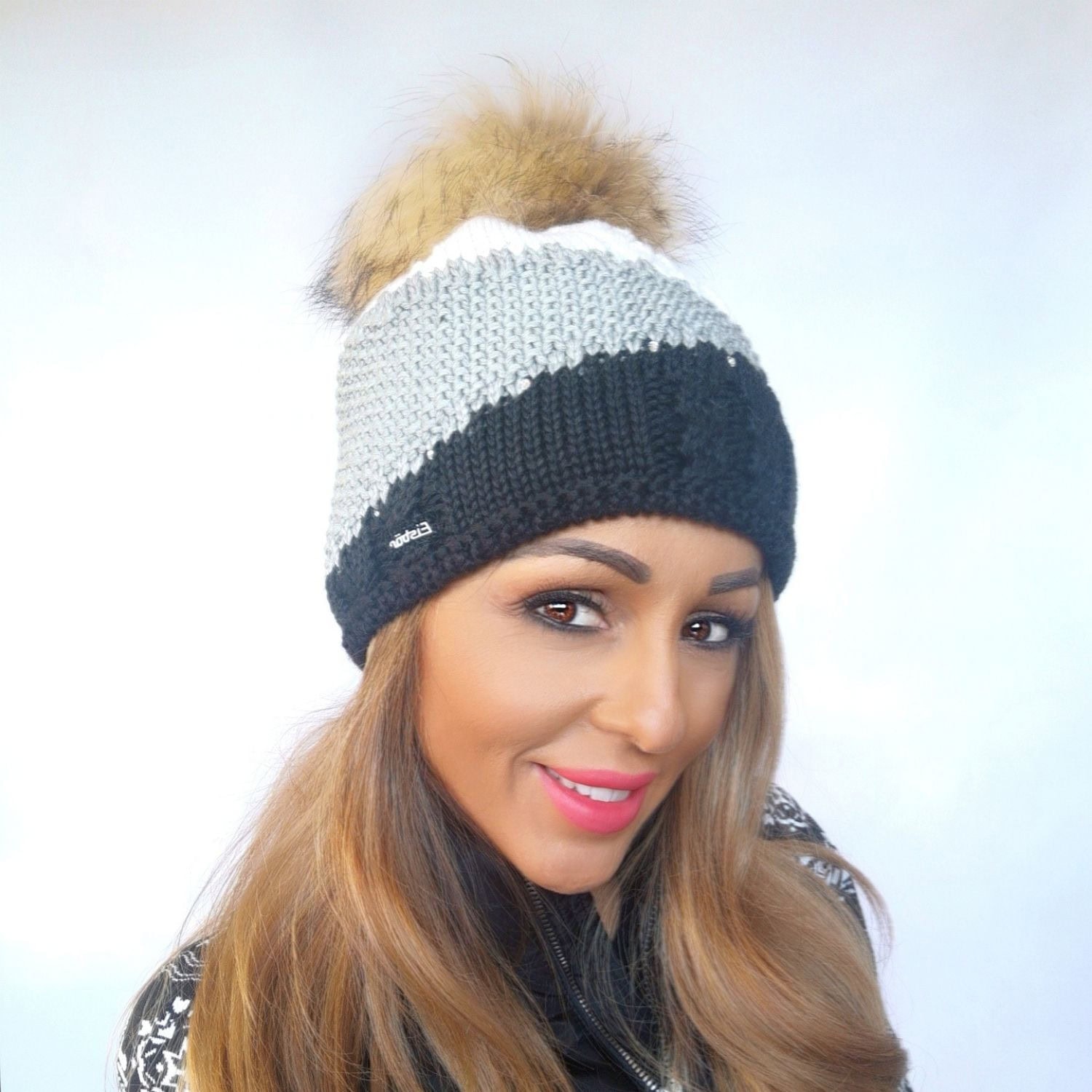 Zimná čiapka EISBÄR Eden Fur Crystal Grey s brmbolcom z pravej kožušiny - Čiapky - 1