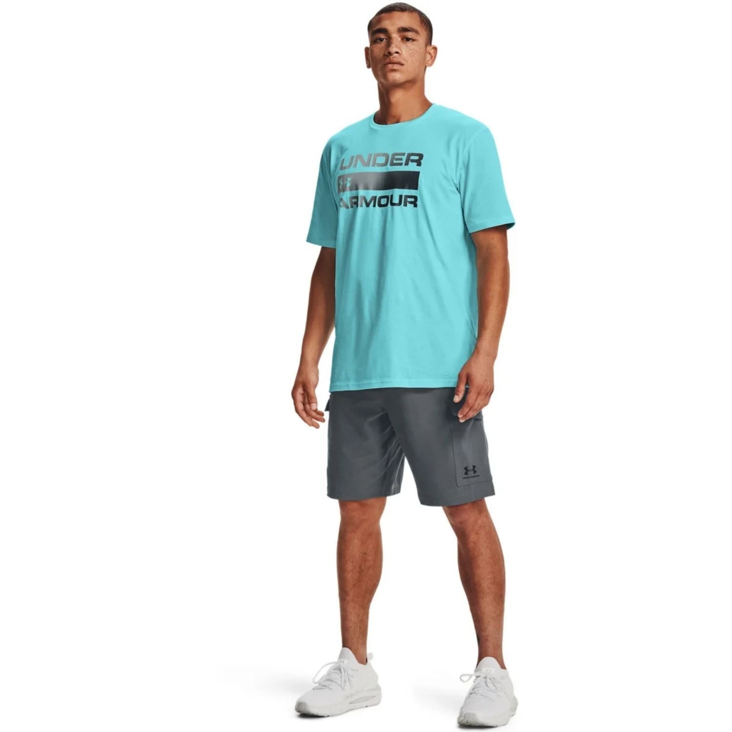 Tričko UNDER ARMOUR Team Issue Wordmark SS Blue - OBLEČENIE - 4
