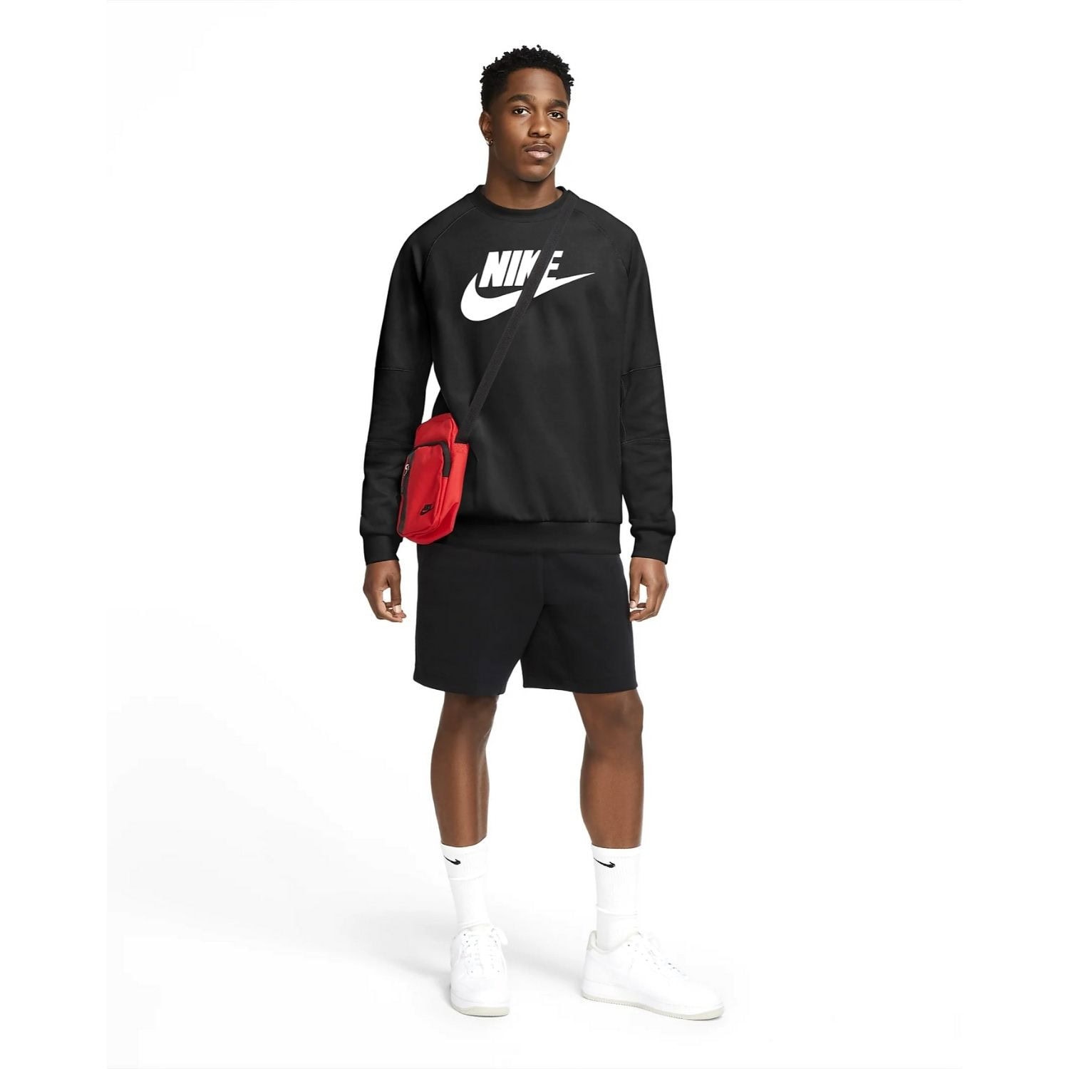 Mikina NIKE Sportswear Fleece Black - Mikiny bez kapucne - 3