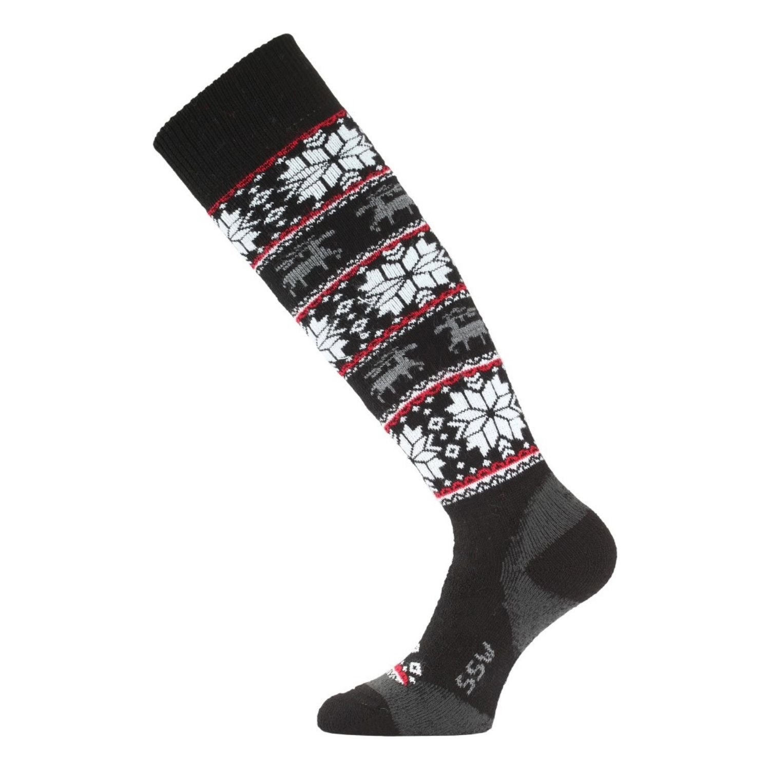 Detské ponožky LASTING Merino Black/Red - Podkolienky - 1