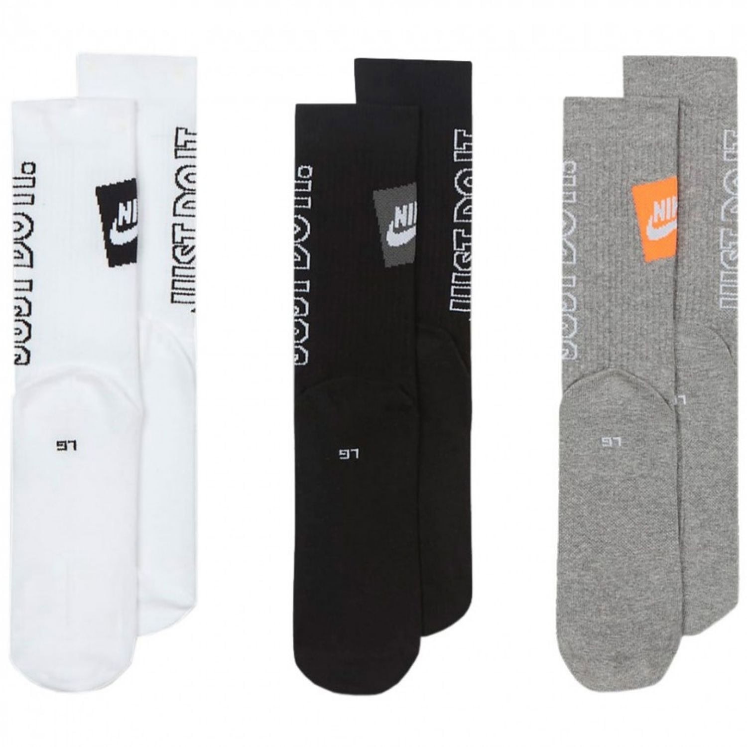 Ponožky NIKE Everyday Essential Multicolor 3-pack Black/Grey/White - Ponožky - stredné - 3