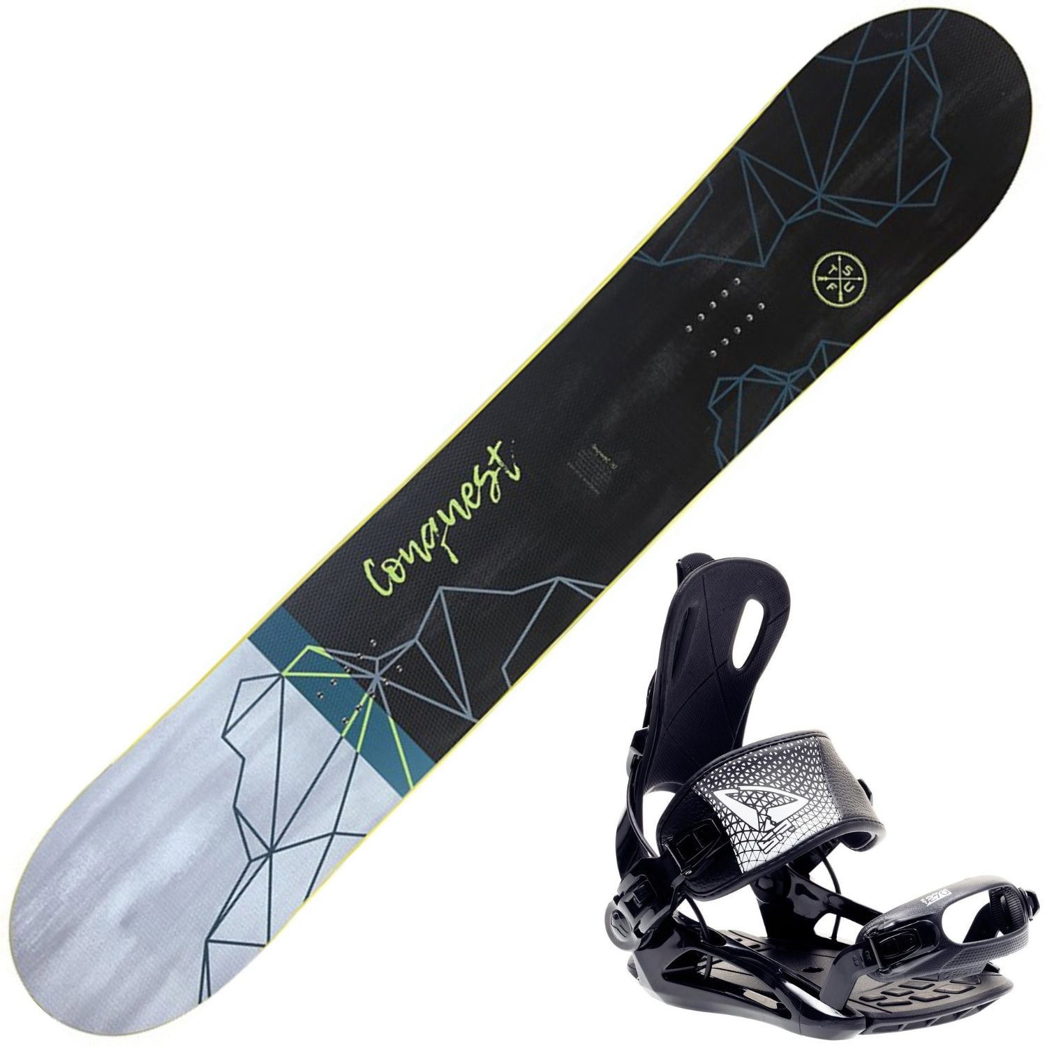 Snowboard STUF Conquest Rocker s viazaním SP Fastec - Pánske sety - 1