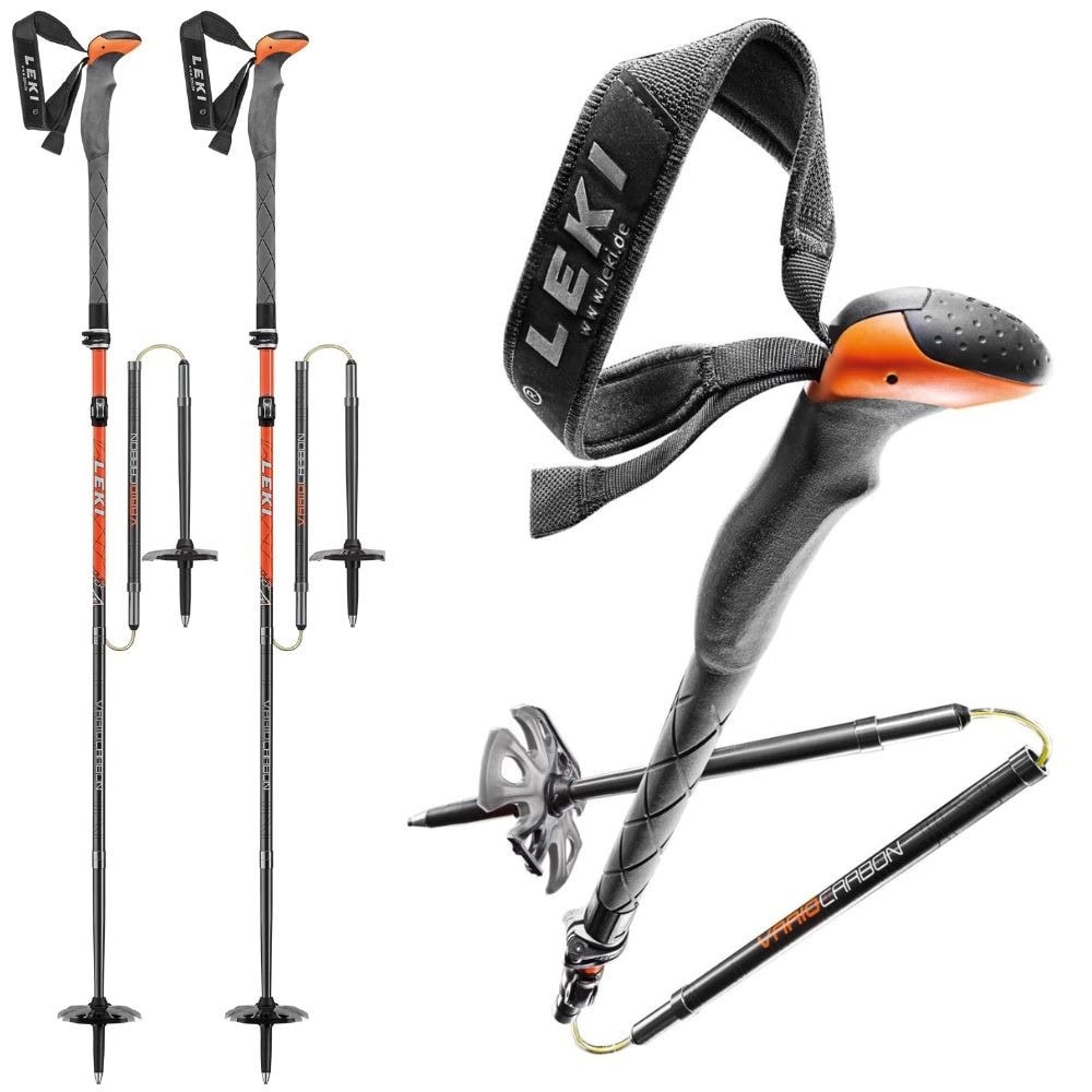 Skialpové palice LEKI Tour Stick Vario Carbon Black/Orange 115-135 cm - Skialpinistické palice - 1