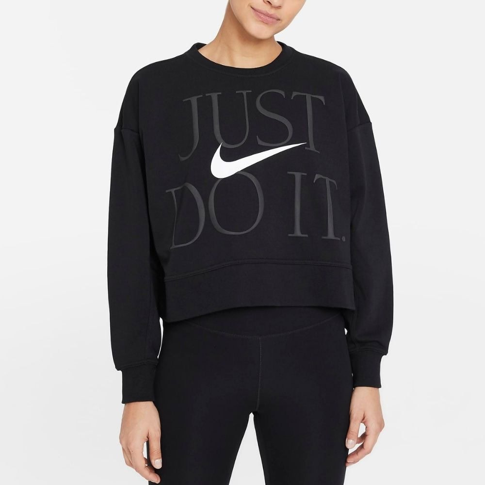 Mikina NIKE DRY FIT GET FIT Black/White - Mikiny bez kapucne - 1