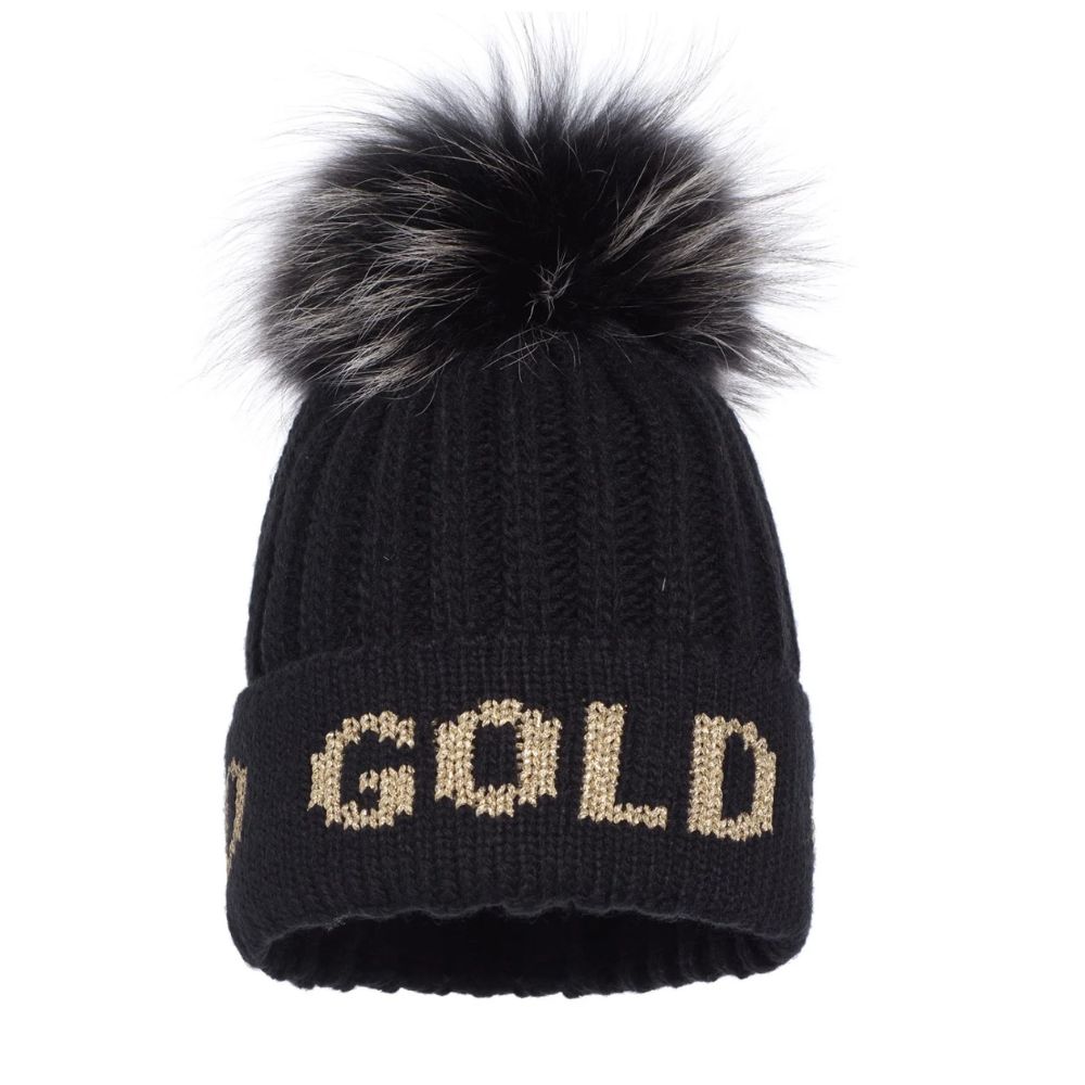 Čiapka GOLDBERGH Hodd Real Raccoon Fur Black/Gold - Čiapky - 1