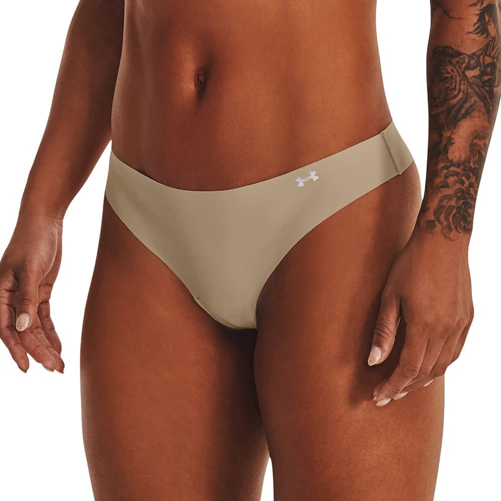 Nohavičky UNDER ARMOUR PS Thong 3Pack Brown - Spodná bielizeň - 2