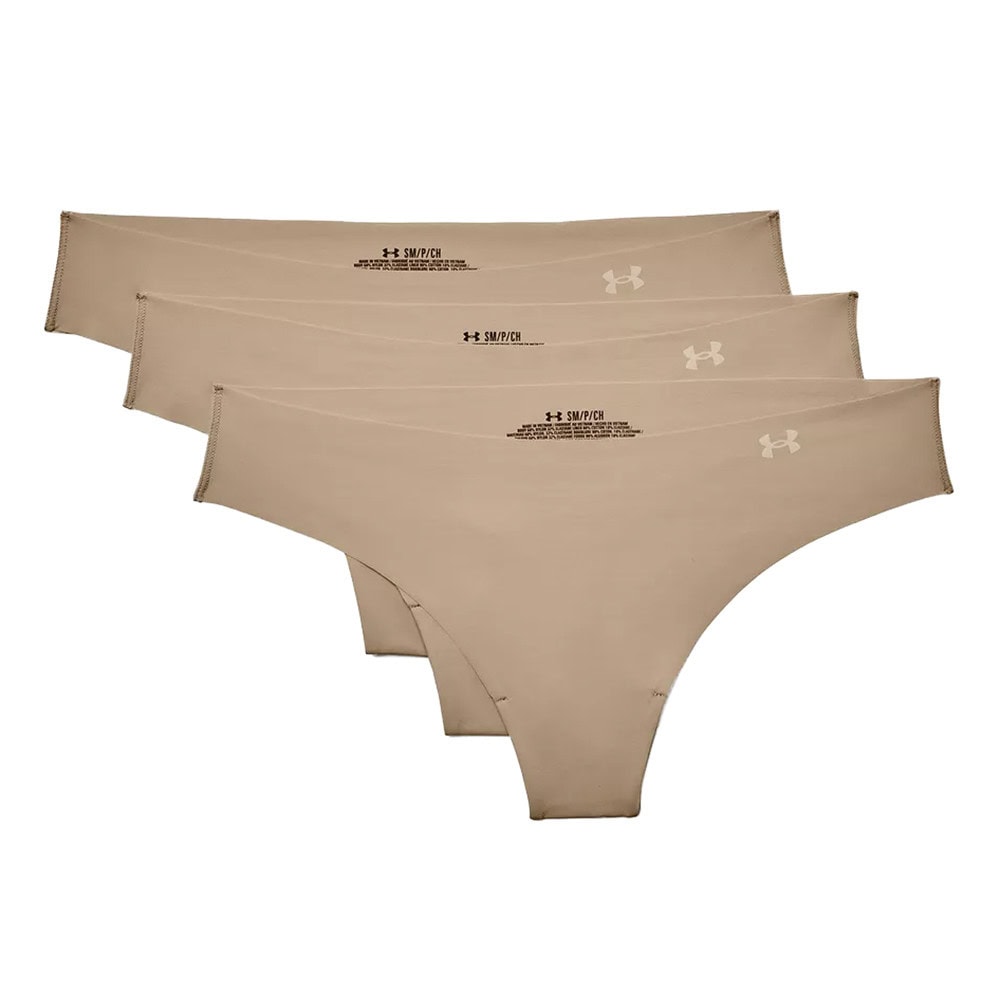 Nohavičky UNDER ARMOUR PS Thong 3Pack Brown - Spodná bielizeň - 1