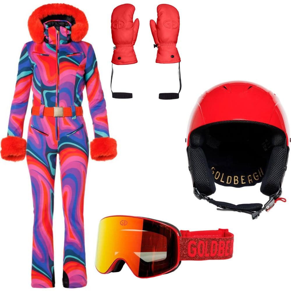 Komplet GOLDBERGH La Féte Faux Border & Khloe Flame & Protégé Flame & Hilja Mittens Flame - SETY - Lyžiarske oblečenie - 1