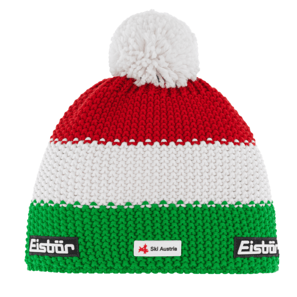 Zimná čiapka EISBÄR Star Pompon Mü SKA/ Červeno-bielo-zelená - Čiapky - 1