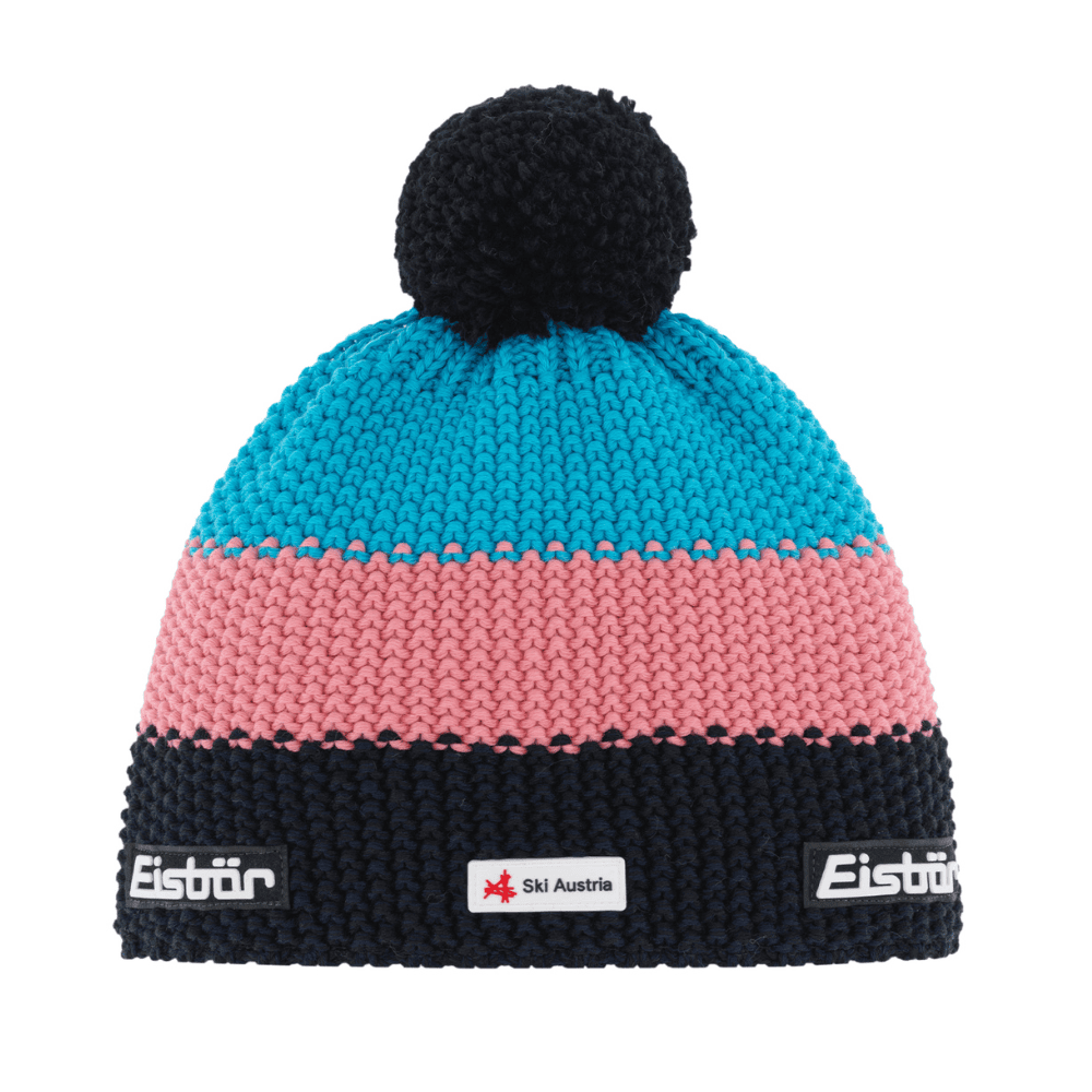 Zimná čiapka EISBÄR Star Pompon Mü SKA/ Čierno-ružovo-modrá - Čiapky - 1