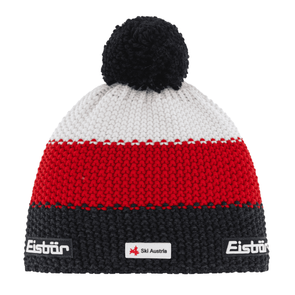 Zimná čiapka EISBÄR Star Pompon Mü SKA/ Čierno-červeno-biela - Čiapky - 1