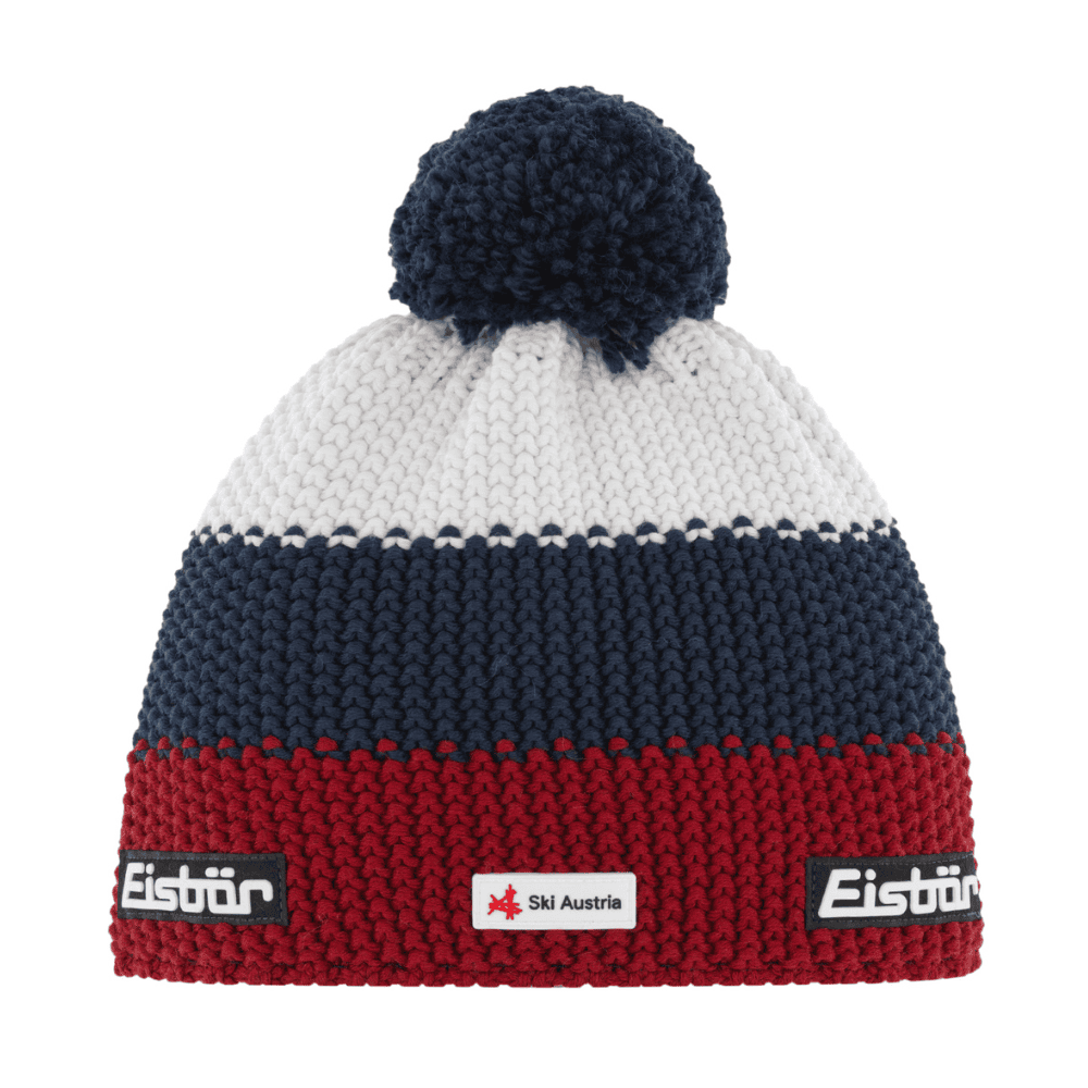 Zimná čiapka EISBÄR Star Pompon Mü SKA/ Červeno-modro-biela - Čiapky - 1