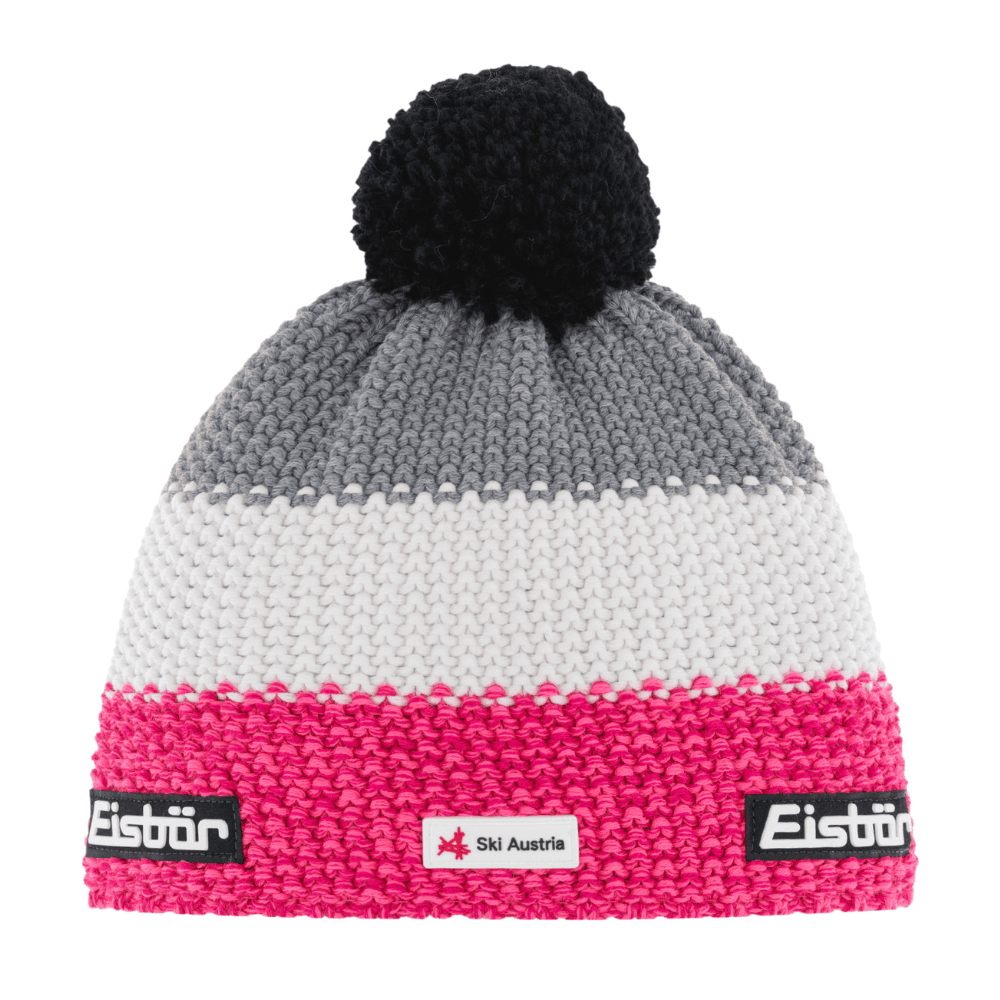 Zimná čiapka EISBÄR Star Pompon Mü SKA Kids, Ružová/ Biela/ Sivá - Zimné čiapky - 1
