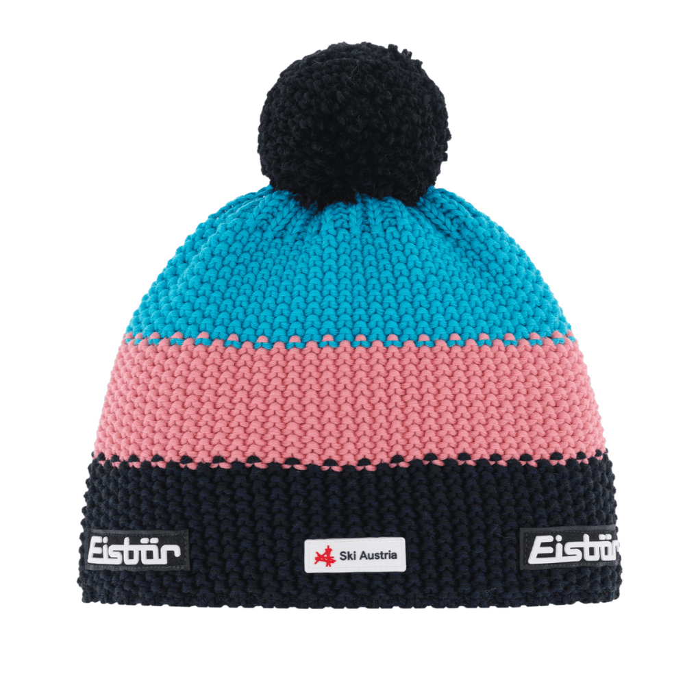 Zimná čiapka EISBÄR Star Pompon Mü SKA Kids, Ružová/ Čierna/ Tyrkysová - Zimné čiapky - 1