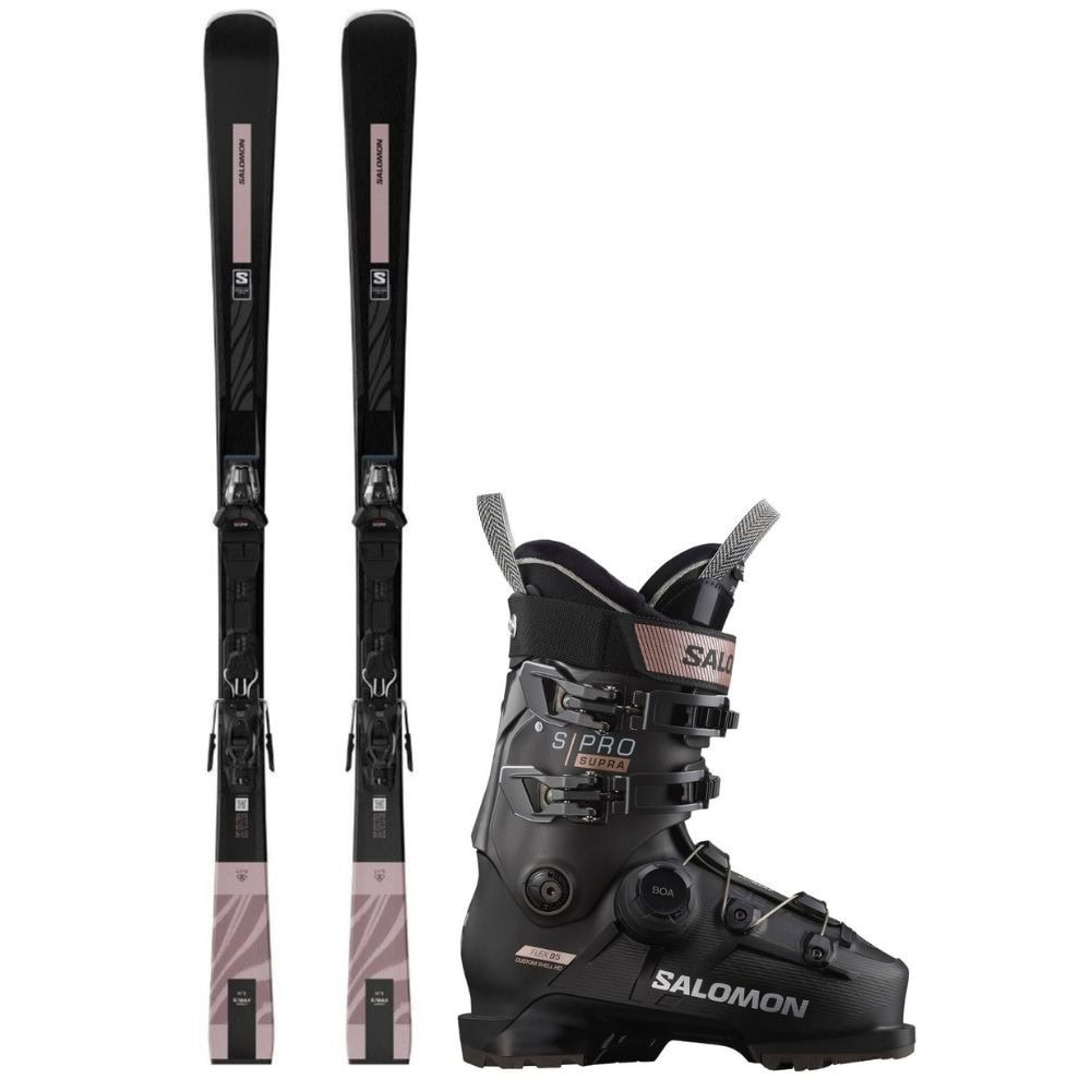 Lyžiarsky set  SALOMON E S/Max N°8 & Lyžiarky SALOMON S/Pro Supra Boa 95 W - Dámske lyže - 1