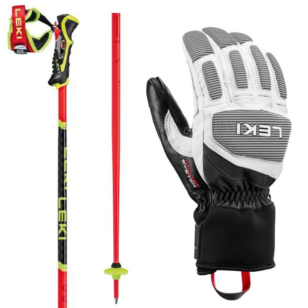 Set LEKI WCR TBS SL 3D Red & Griffin Pro 3D White/Black - Pánske palice - 1